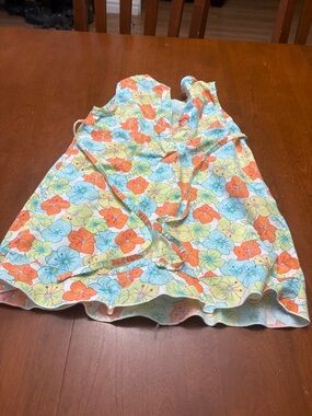 Circo Floral Tie-Waist Sundress in Orange, Blue & Yellow